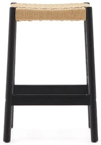 Čierne/v prírodnej farbe barové stoličky v súprave 2 ks z dubového dreva (výška sedadla 66 cm) Yalia – Kave Home