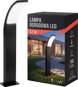 Toolight Toolight,, JNH033-G, záhradný LED stĺpik, v. 60 cm, 12 W, 4500 K, IP44, čierna matná, OSW-56227