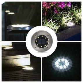 Zaparkorun Solárne záhradné LED svetlá - 8 LED - studená biela - 4 ks