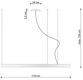 Závesné LED svietidlo Rio 110, 1x LED 70w, 3000k, w