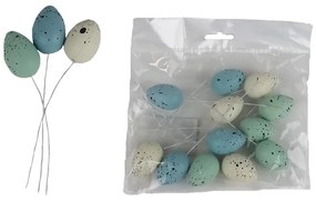 Dekoračné vajíčka - zápich, 12 ks X4751-13