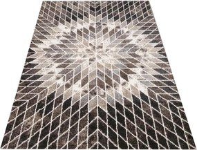 DY Hnedý koberec s geometrickým vzorom Panamero 10 Rozmer: 60x100 cm