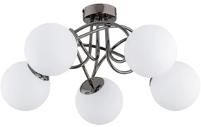 Prisadený luster BANKO 5xE14/10W/230V čierny chróm