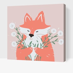 Gario Maľovanie podľa čísel Líštička s púpavami Rozmery: 50 x 50 cm, Rámovanie: S vnútorným rámom