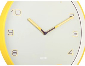 Dizajnové nástenné hodiny Karlsson 6013BY žlté,priemer 40 cm
