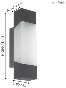 Eglo 97222 - LED Vonkajšie nástenné svietidlo GORZANO LED/4,8W/230V