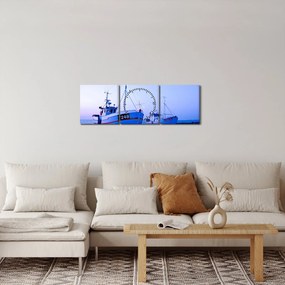 Obraz - Vylodenie za súmraku (s hodinami) (90x30 cm)