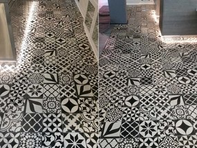 Cementové dlaždice patchwork čierna, biela | Articima