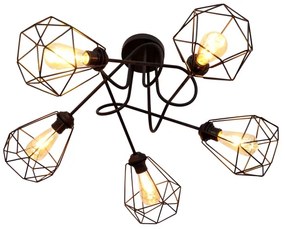 Prisadený luster KARO 5xE27/15W/230V čierna