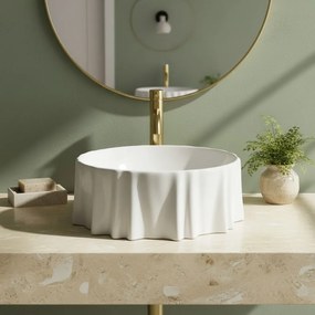 Rea Anastazja, umývadlo na dosku 390x390x135 mm, biela lesklá, REA-U0639