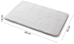 Gedy, FUZZY kúpeľňová predložka, 50x80 cm, 100% polyester, protisklz, biela, 96FY508002