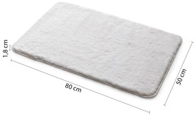 Gedy Gedy, FUZZY kúpeľňová predložka, 50x80 cm, 100% polyester, protisklz, biela, 96FY508002