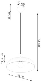 Sollux SL.1330 - Luster na lanku GINA 1xE27/15W/230V pr. 38 cm čierna
