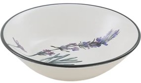 Sada 6 hlbokých tanierov z kameniny s bylinkovýmvzorom, 18 cm