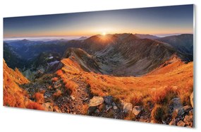 Nástenný panel  horské slnko 120x60 cm