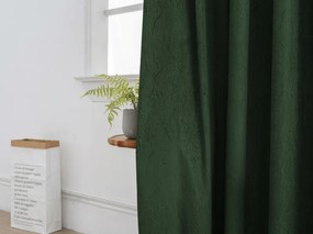 Zatemňovací záves DUNES VELVET 140x250 cm, tmavozelený Zavesenie: Kovové krúžky