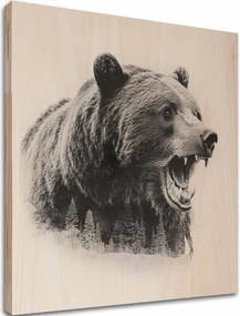 Obraz na dreve Björn - Strážca škandinávskych lesov