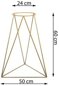 STOJAN NA KVETINÁČ TRIANGLE 60X50X24 CM ZLATÁ