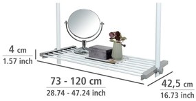 Wenko Teleskopická drôtená polica Hercules, 73–120 cm, biela