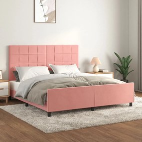 Rám postele s čelom ružový 180x200 cm zamat 3125774