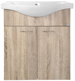 Aqualine Aqualine, KERAMIA FRESH umývadlová skrinka 60,60x74x33,7cm, dub platin, 50065