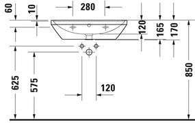 Duravit D-Neo - Umývadlo s prepadom 650x440 mm, biela 2366650000