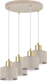 Závesné svietidlo Panta, 4x béžové kovové tienidlo, g, o