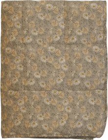 Latté bavlnený prehoz s kvetinovým motívom Quilt Flower - 130*180 cm