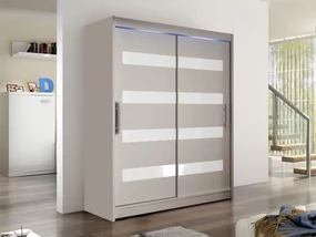 Skriňa Presto IV, Farby: čierna, Osvetlenie: osvetlenie LED RGB - farebné