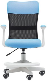 Detská stolička Neoseat MONKEY WHITE s podnožou — látka, biela / svetlo modrá