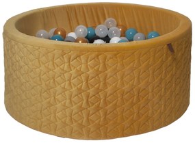 Golden kids Suchý bazén Lux s loptičkami 90x40cm žltý