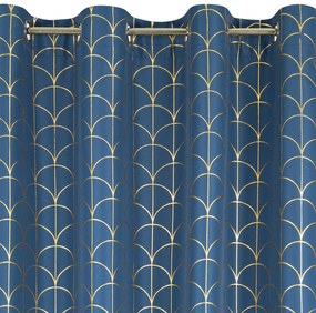 ZÁVES NA KRÚŽKOCH CANDE 140X250 CM NÁMORNÍCKA MODRÁ