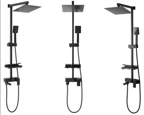 Rea Jack, sprchový set s otočným vaňovým výtokom, čierna matná, REA-P7009