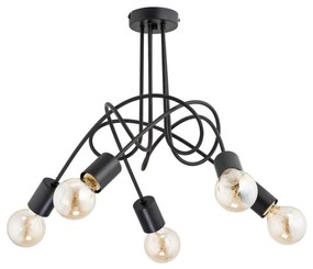Prisadený luster TANGO 5xE27/60W/230V čierna