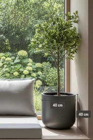 Kvetináč CHICO, sklolaminát, priemer 40 cm, beton design sivý