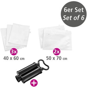 Set 5 cestovných vákuových vriec a pumpy na oblečenie Wenko