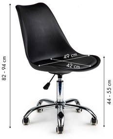 ModernHome Kancelárska otočná stolička s vankúšom - čierna