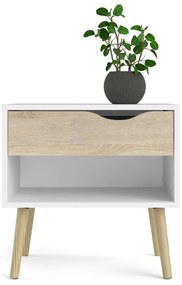 Biely/v prírodnej farbe nočný stolík Oslo – Tvilum