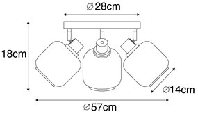 Inteligentné stropné bodové svetlo čierne so zlatom a dymovým sklom vrátane 3 Wifi P45 - Zuzanna