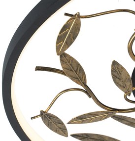 Stropné svietidlo v štýle Art Deco čierne so zlatom 3-stupňovo stmievateľné - Bota