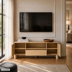 TV skrinka CAJA dub bookmatch 160 cm