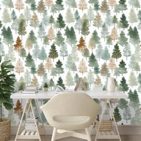 Tapeta pestrofarebné lesné stromy