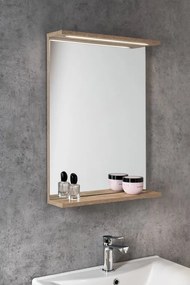 Aqualine Aqualine, KORIN STRIP zrkadlo s LED osvetlením 50x70x12cm, dub platin, KO995S