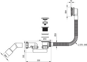 Deante Deante, vaňový sifón, automat ClickClack, grafitová, DEA-NHC_D57B