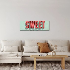 Obraz - Home sweet home (s hodinami) (90x30 cm)