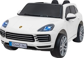 Ramiz Elektrické autíčko Porsche Cayenne S na batérie pre deti biely lak SUV + diaľkové ovládanie