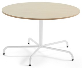 Stôl PLURAL, Ø 1200x720 mm, HPL - breza, biela