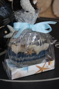 Gelová sviečka s mušľami 14 cm