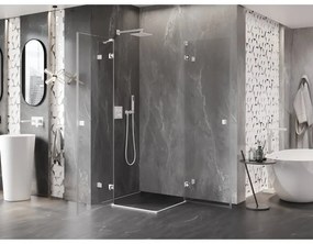 Mexen Lunar Duo, výklopný sprchový kút 115 x 115 cm, 8mm číre sklo, biely profil, 834-115L-115P-20-00