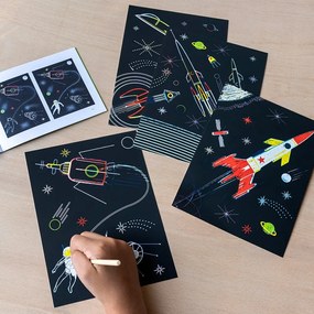 Vyškrabávacie obrázky Space Age – Rex London